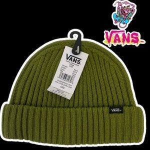Vans MN VAMS Shallow Cap Beanie Hat Green Winter Logo Men's VN0A5KIOYXH